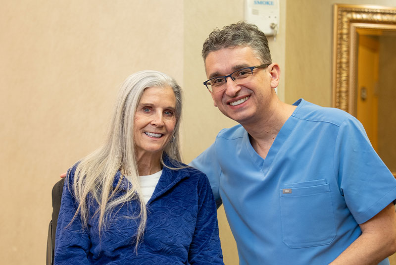 dr c with blue shirt lady after all on x